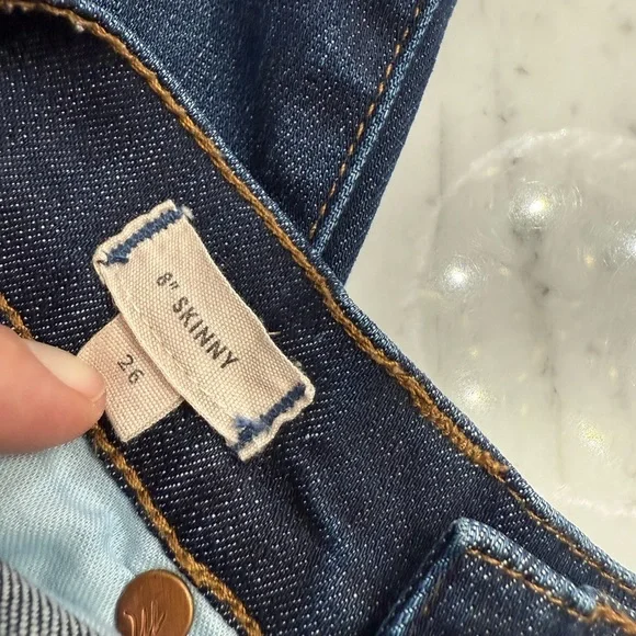NEW Madewell Women’s Dark Blue 8” Skinny Jeans Size 26 / 2 US - Picture 6 of 6